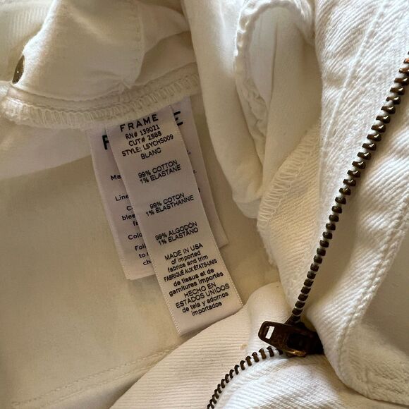 FRAME Le Sylvie Crop Jeans Side Slit White Denim Size 28 Modern Basics - Picture 5 of 9